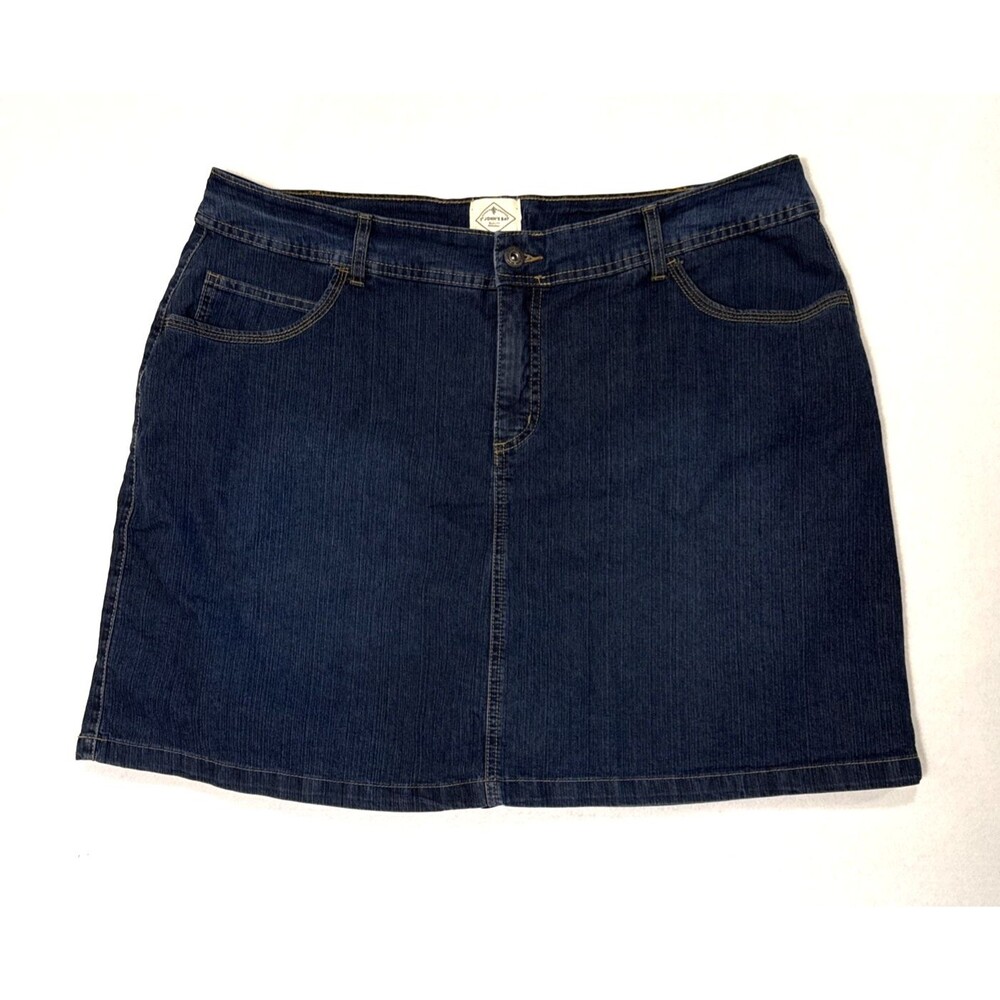 St. John's Bay Plus Sz 18W Dark Blue Denim Skort Stretch Pockets 90s Casual Y2K